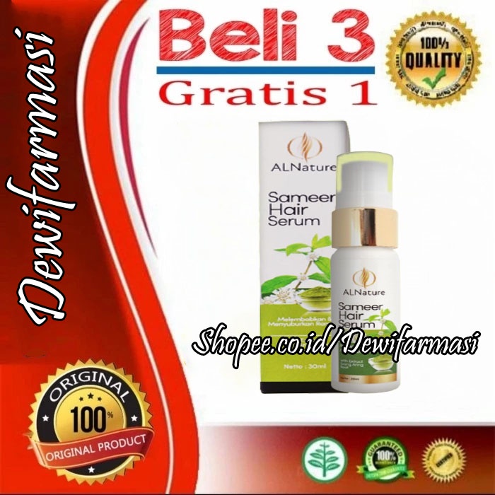 Alnature Sameer Hair Serum Penumbuh Penyubur Rambut Pencegah Kerontokan Anti Uban 30 Ml BPOM Asli Or