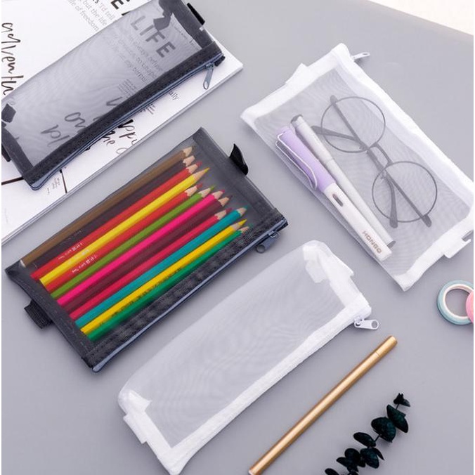 

Tempat Pensil / Kotak Pensil Sekolah Kantor Simple Transparan Premium