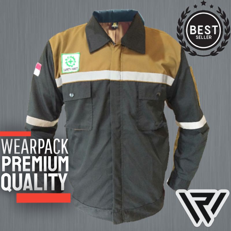 Wearpack Safety Atasan Baju Kerja Seragam Kerja Proyek Kemeja Safety K3 Kemeja Tambang M Xxl Shopee Indonesia