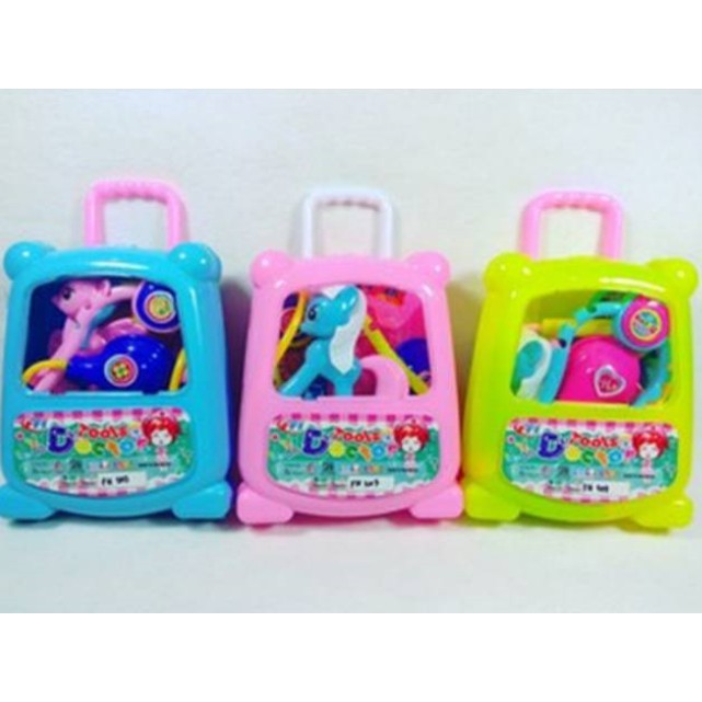 gratis Mainan Anak Koper dokter FH207 Doctor Set Tools Little Pony Kuda Troli