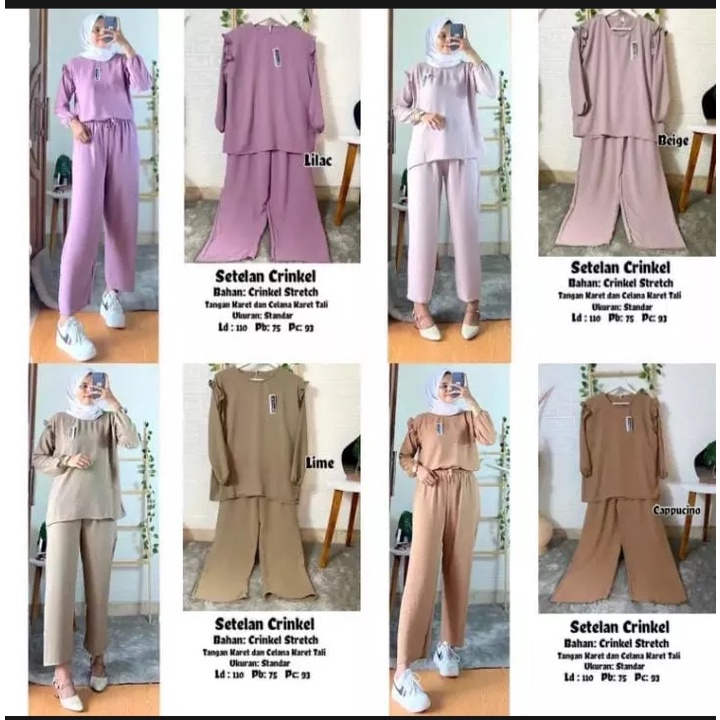 SETELAN TUNIK +CELANA /SET WANITA TERBARU /SETELAN RENDA POLOS