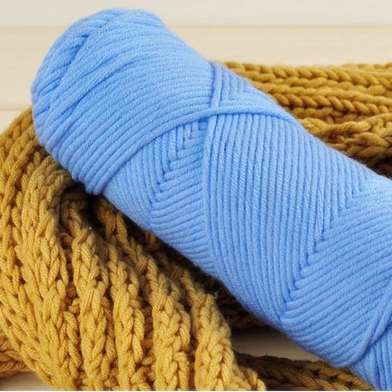 Benang rajut katun impor big ply/Milk Cotton Yarn Wool Yarn 8 ply Thread for Knitting Scarf Wool Handmade DIY 100 g