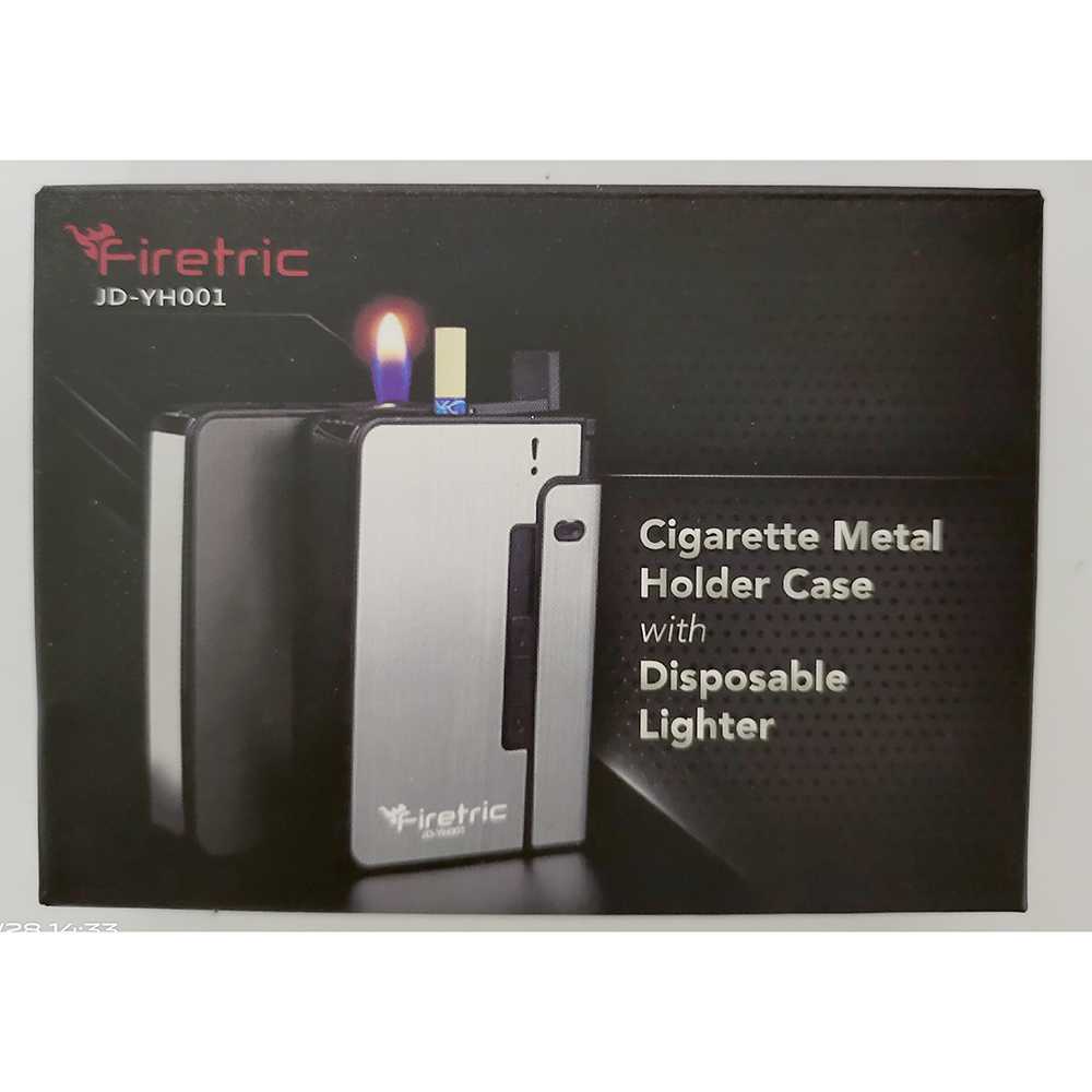 Kotak Tempat Rokok Keren Metal Case with Lighter Korek Api Slot / Kotak Rokok Elegan Cigarette Case / Tempat Wadah Rokok Keren Mewah Ringan Bahan Premium Tidak Mudah Berkarat / Tempat Rokok Murah Original Minimalis