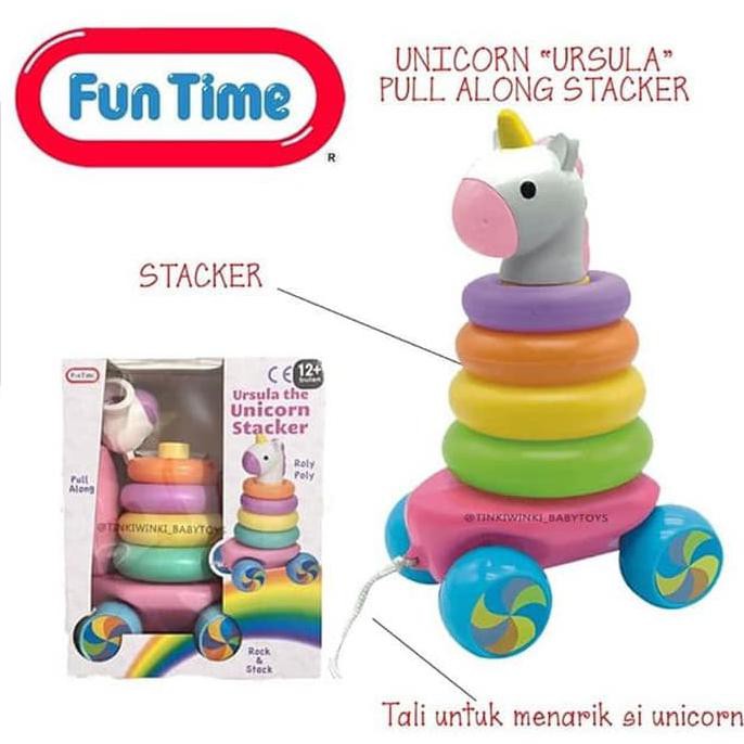 Funtime Unicorn "Ursula" Pull Along Stacker - Termurah 