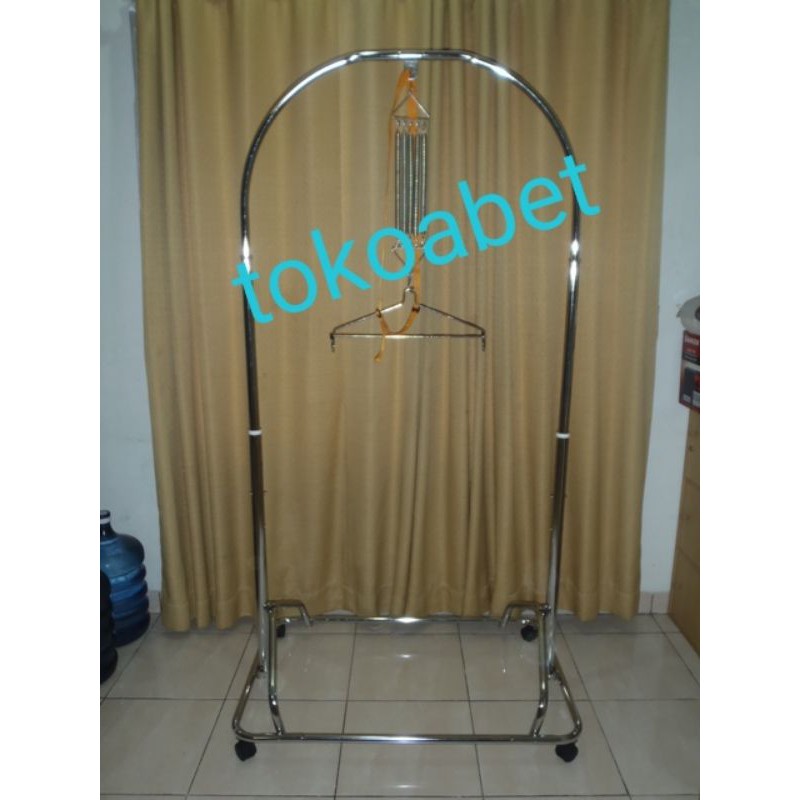 PERLENGKAPAN BAYI TIANG AYUNAN PORTABLE CHROME STAINLESS BAYI &amp; ANAK#tokoabet