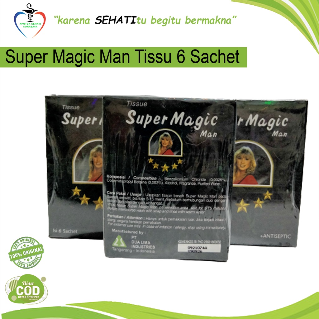 TISSUE MAGIC MAN HITAM ISI 6 SACHET OBAT TAHAN LAMA