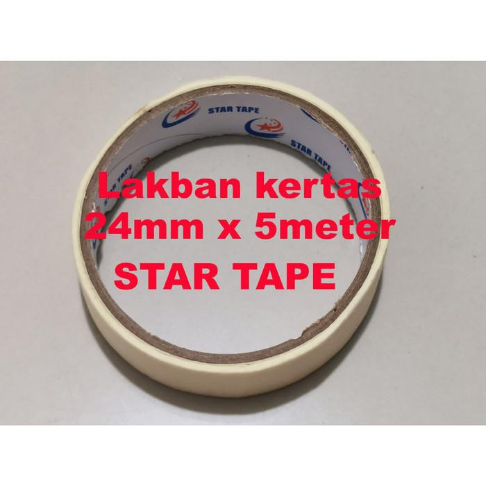 

LAKBAN KERTAS 24mm x 5 meter STAR TAPE - MASKING TAPE 1 INCH