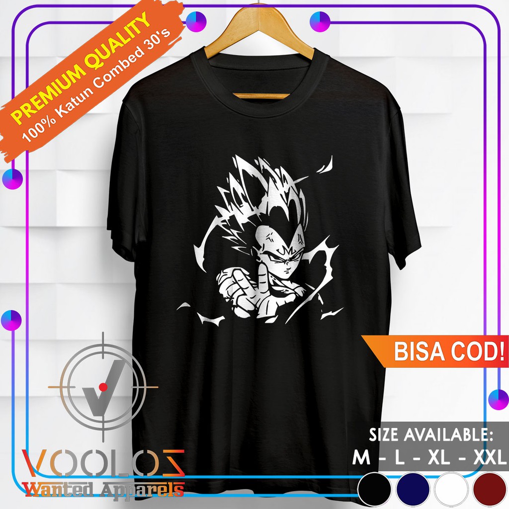 Kaos Anime Dragon Ball Baju Distro Pria Branded Original Cowok Keren Kekinian Vegeta Final Impact