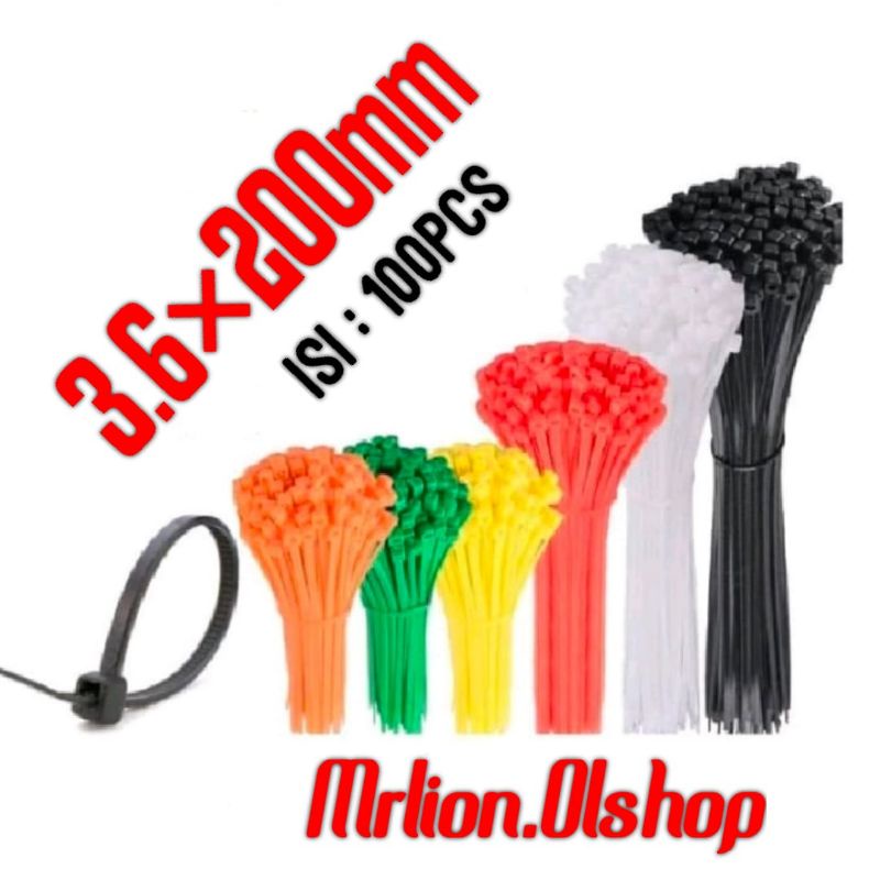 Kabel Ties 20cm Cable Tie Tali Serut 3.6x200mm 20cm⭐ Mrlion⭐