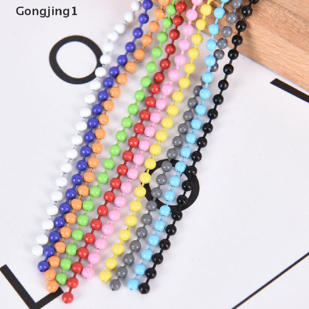 Gongjing1 10pcs / Set Gantungan Kunci Manik-Manik Bola Warna-Warni 2.4mm Untuk Membuat Perhiasan Diy