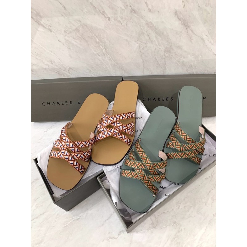 [7.7 Boombastis Sale⚡] - SANDAL WANITA CKS352 WOVEN STRAPPY SLIDE  PREMIUM IMPORT