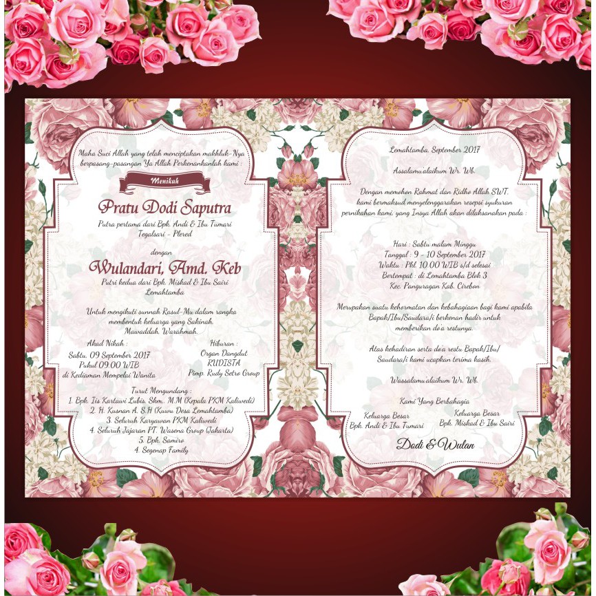 Undangan Pernikahan Soft Cover Full Flower
