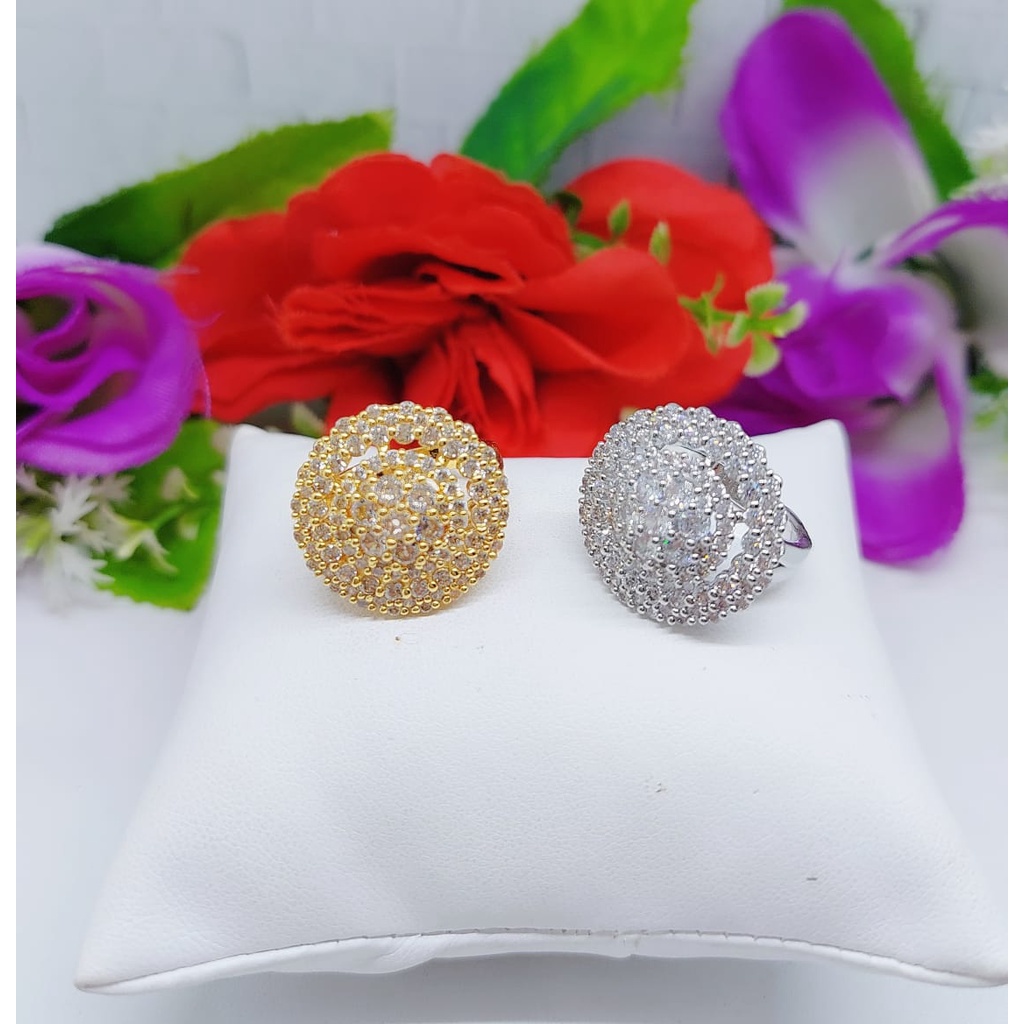 Cincin wanita permata lapis emas Perhiasan Xuping Jewelry 0052.0053