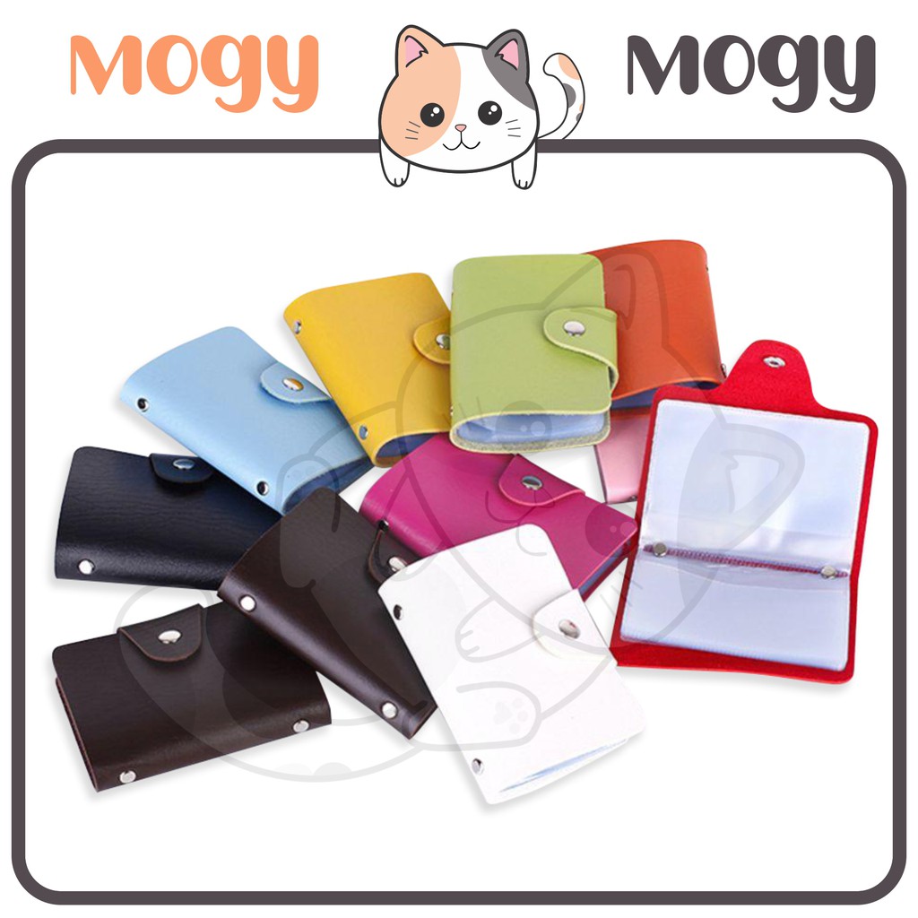 MOGYMOGY HL0028 Dompet Kartu Lipat 24 Slot Card Holder Mini Bahan Kulit