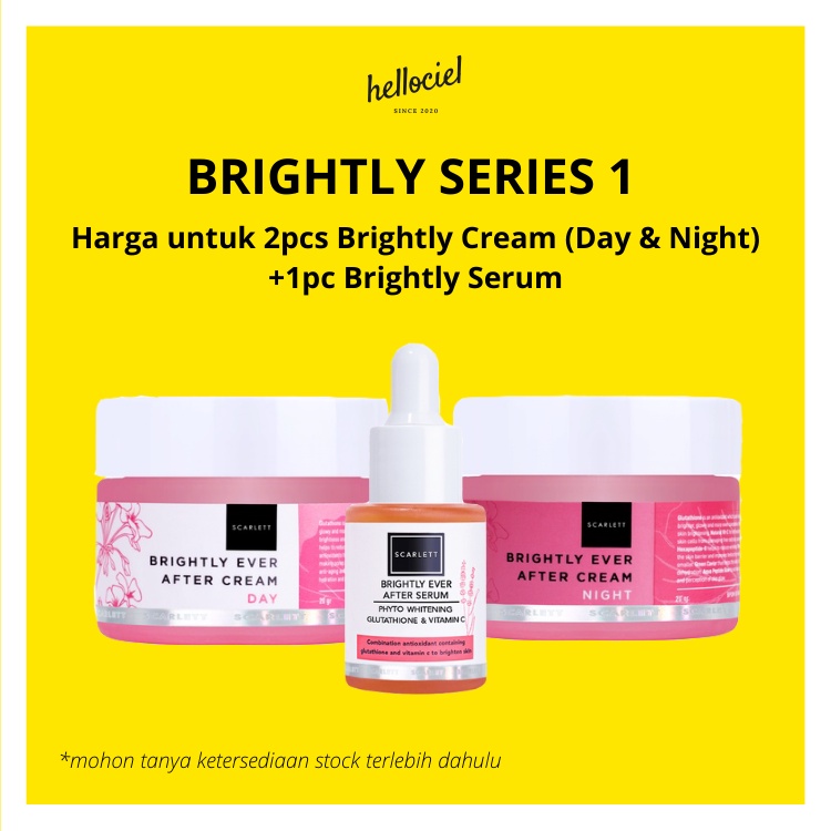 PAKET BRIGHTLY SERIES Scarlett Whitening Cream Serum