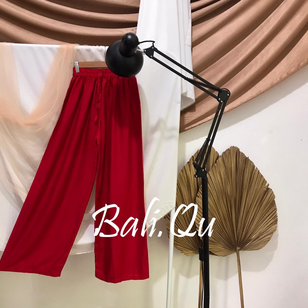 Basic Kulot Panjang Rayon Motif Bali-MERAH