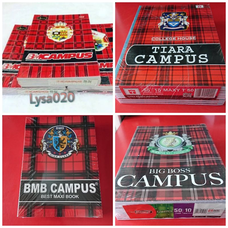 Buku BMC | BMB | BIG BOSS | TIARA CAMPUS  isi 50 Lembar ( 1 pak isi 10 buku  )