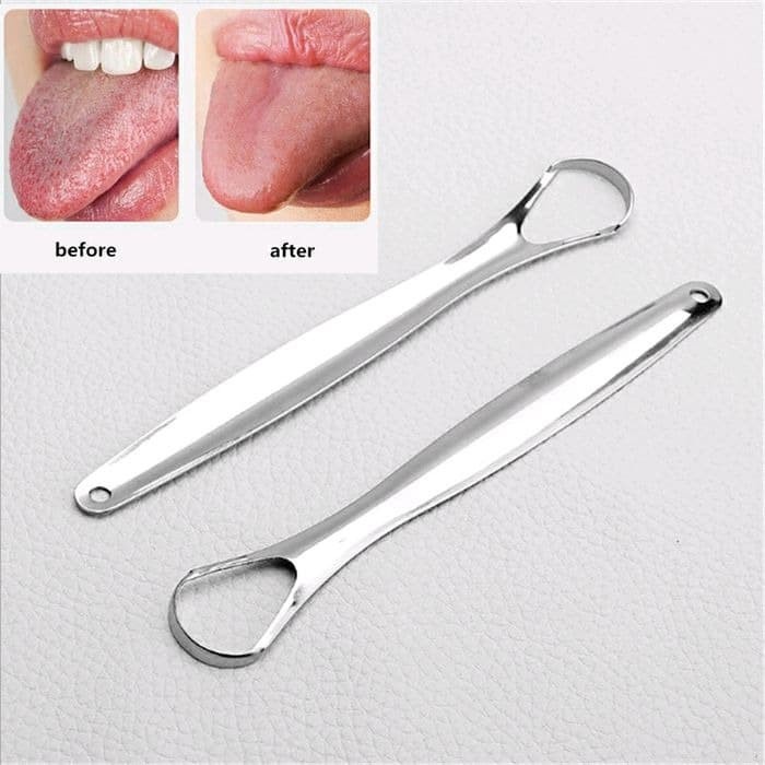 Sikat Pembersih LIDAH Stainless Steel Reusable Kebersihan Mulut Gigi