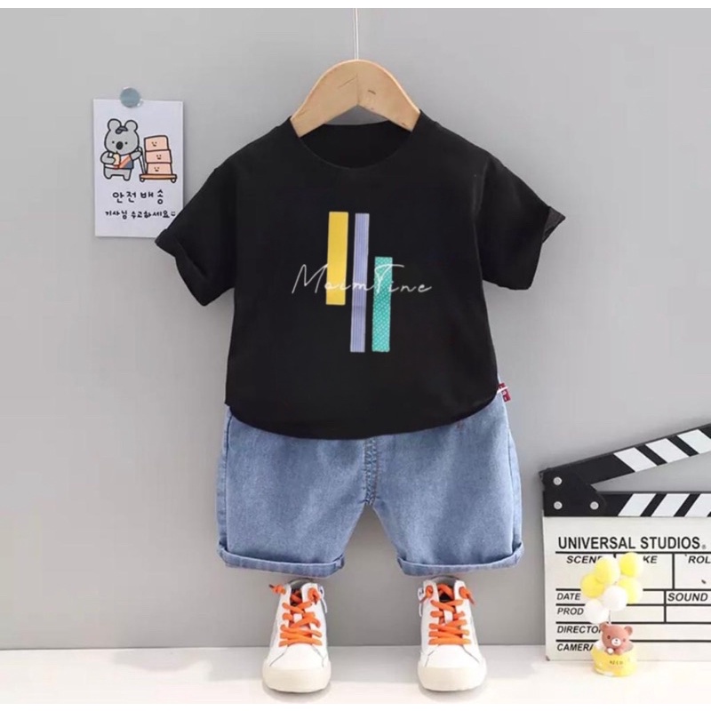 TRENDY SETELAN BAJU KAOS CELANA JEANS BAYI ANAK MOTIF MOUNTINE DENIM USIA 6 BULAN-5 TAHUN BEST QUALITY TERBARU TERMURAH/ SETELAN BAJU CELANA JEANS BAYI ANAK LAKI-LAKI/ SETELAN BAJU CELANA JEANS BAYI ANAK PEREMPUAN/ SETELAN BAJU CELANA JEANS BAYI ANAK COWO