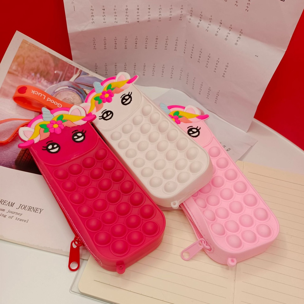 KOTAK PENSIL POP IT PELANGI DAN MAKARON KOTAK PENSIL KARAKTER TAS POP IT ANAK POP IT MAINAN ANAK POP IT KOTAK PENSIL POP IT