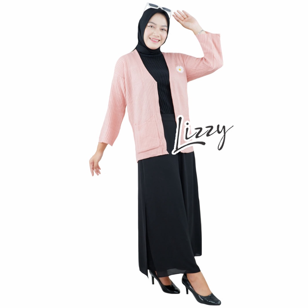 Lizzy - LOCY CARDIGAN OVERSIZED BORDIR DAISY