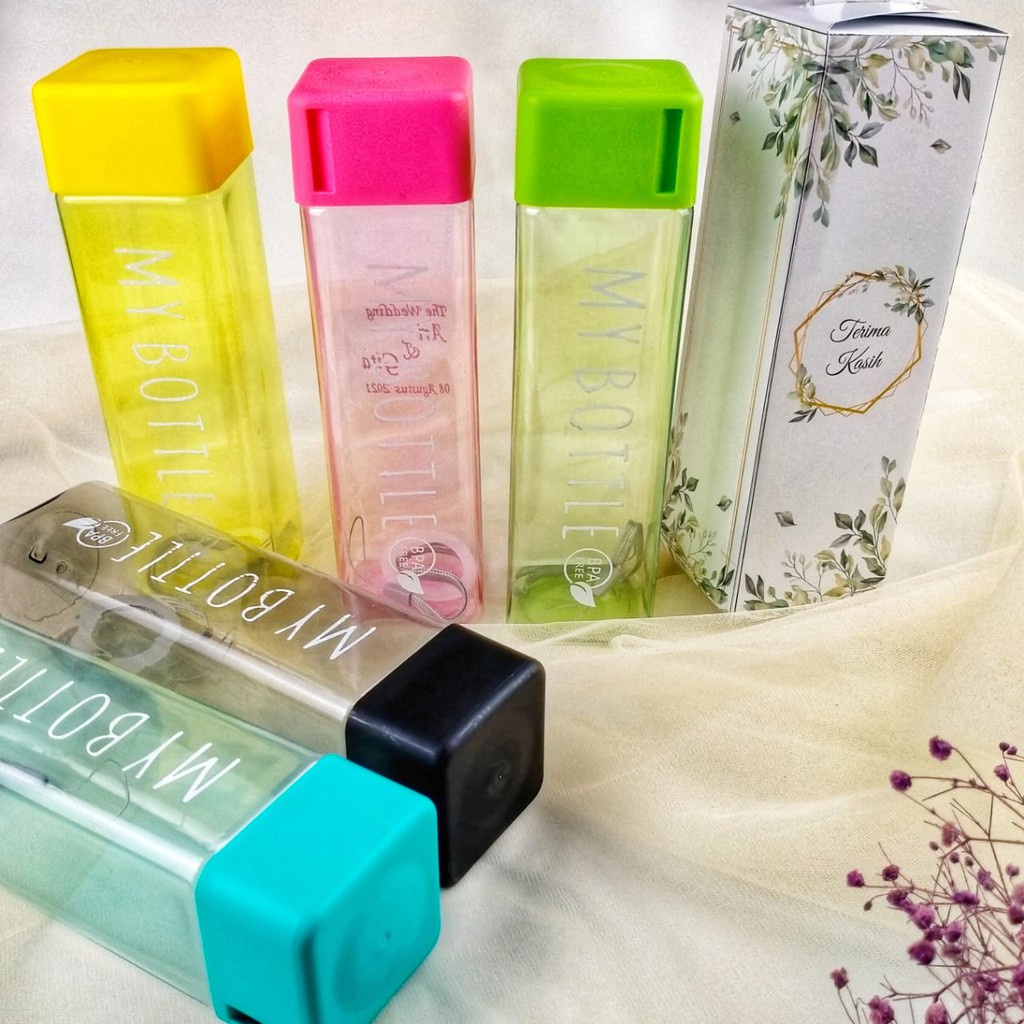 SOUVENIR MY BOTTLE KOTAK  KEMAS BOK DAN SABLON