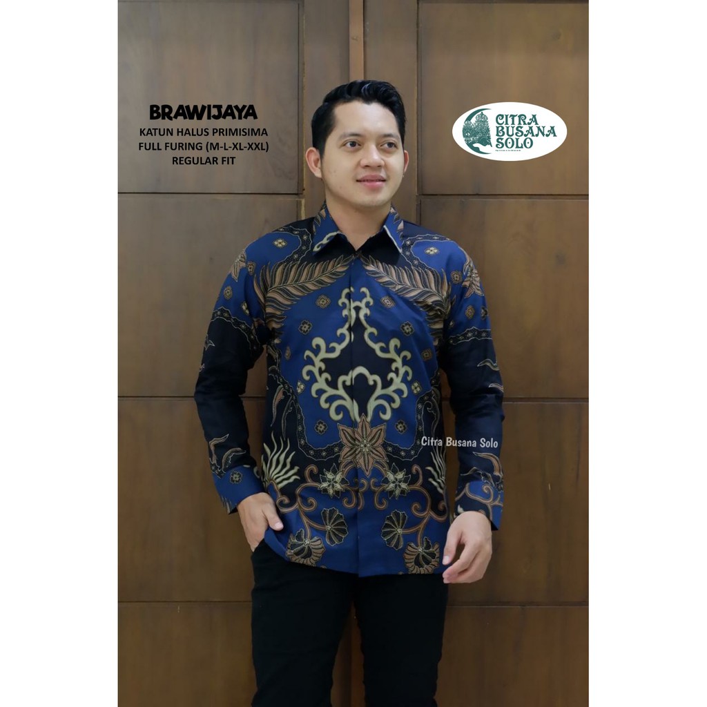 BRAWIJAYA Kemeja Batik Pria Full Furing Bahan Katun Halus Primisima