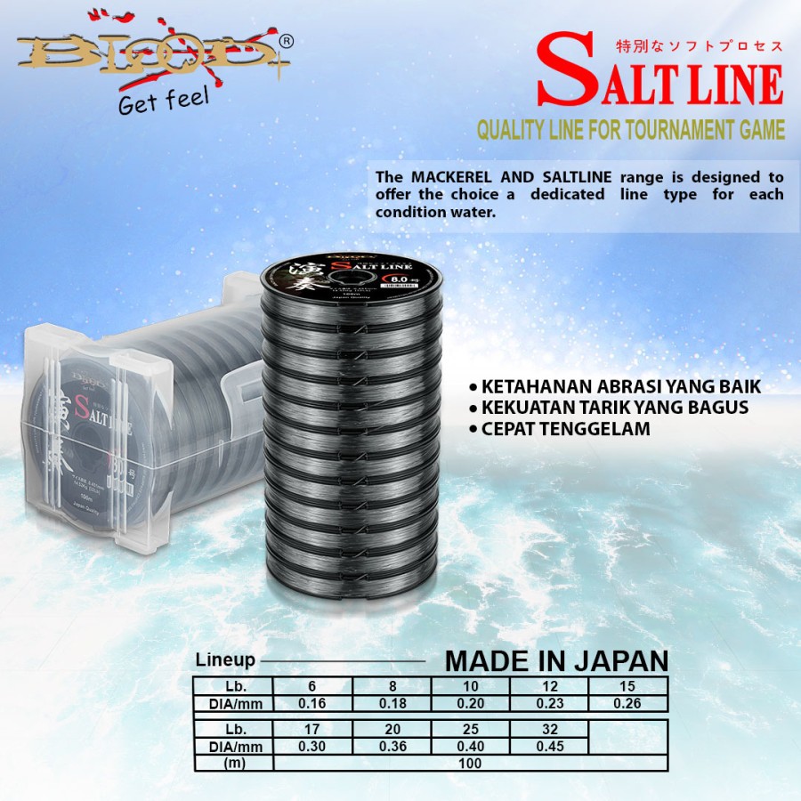 SENAR PANCING BLOOD SALTLINE FISHING LINE JAPAN 100M