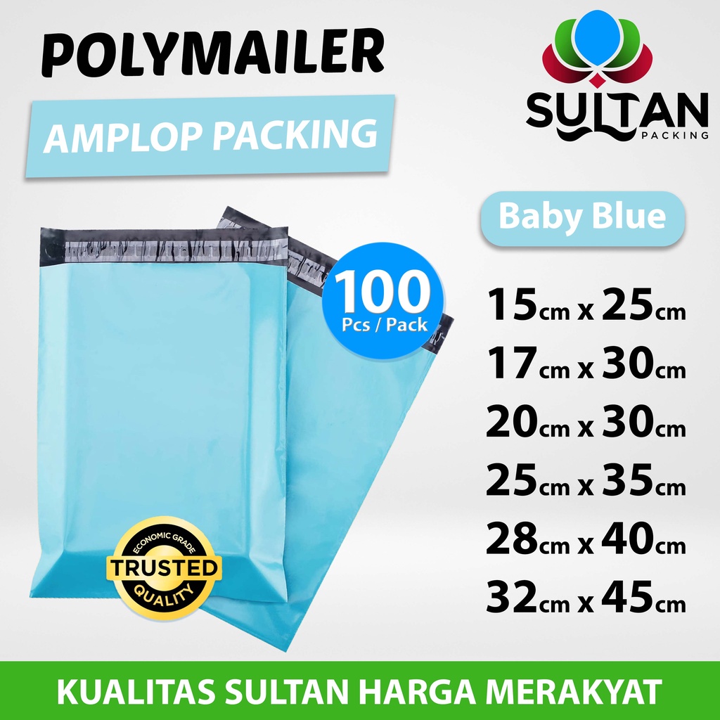 

Polymailer Pack Tosca / Baby Blue Termurah Amplop Plastik Packing Olshop Ekonomis