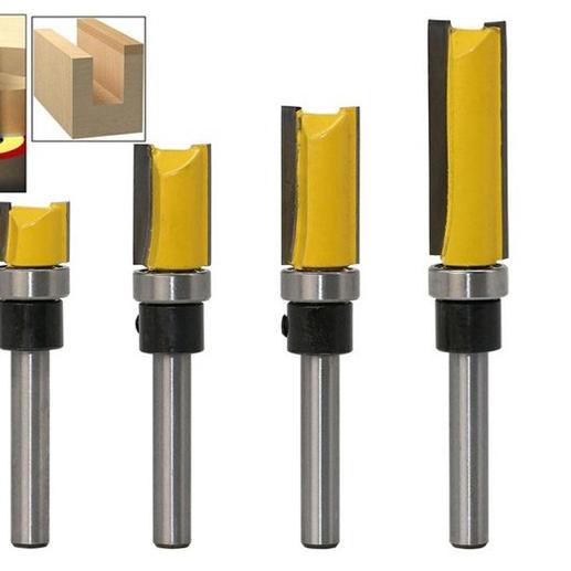 Flush Trim Bearing Bottom Pattern 4 Pcs Mata Profil Trimmer Router 10-20-25-38 Mm Mini Flush Trimmin
