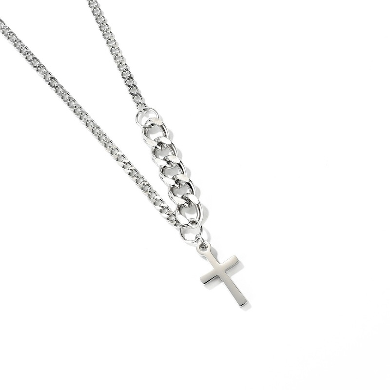 Korea Ins Retro Short Cross Pendant Necklace Sweater Chain Women Fashion Accessories Sexy Girl Jewelry