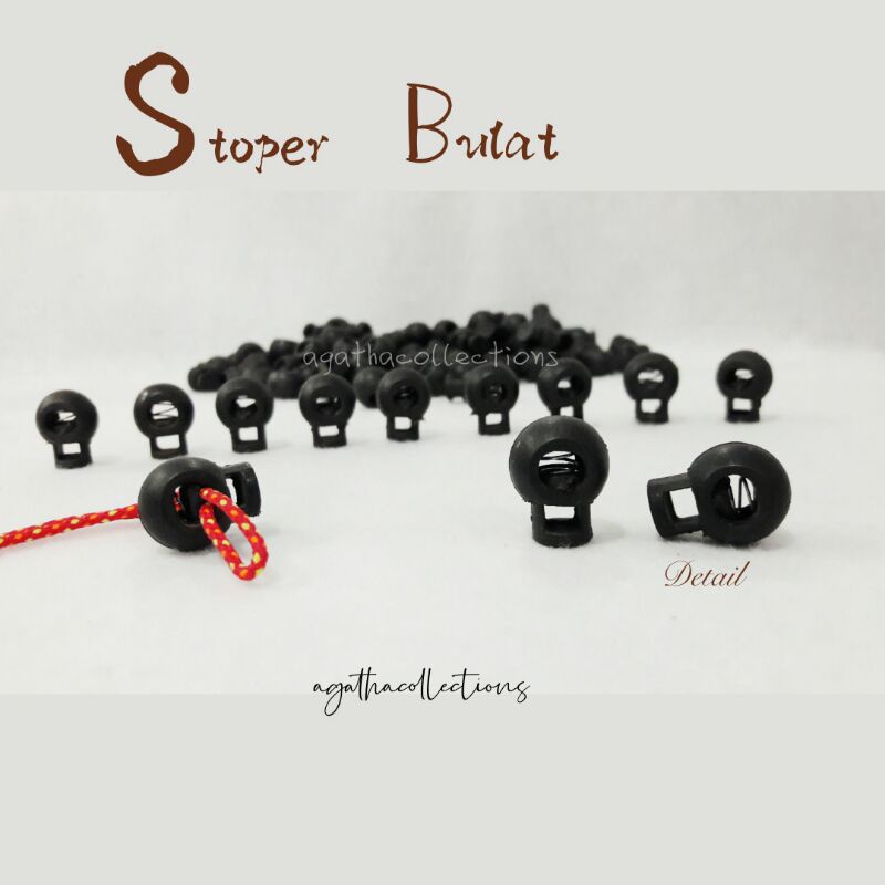 Stoper Bulat Putih &amp; Hitam 17mm isi +/- 100bj