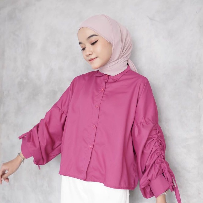 BEFAST - ZRX OOTD Blouse JENNY / MONIC TOP BLOUSE SERUT / Atasan Blouse Lengan Serut / Pakaian Wanita / Blouse Polos Casual / Fashion Wanita Modis / OOTD Remaja Kekinian / Blouse Keluaran Terbaru 2022 / Trendy