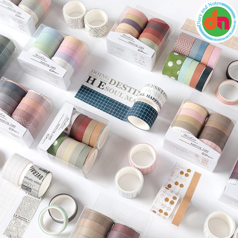 

Selotip Hias Masking Tape Set 10pc Agugu Style