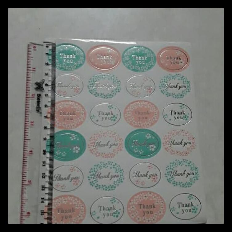 

Sticker Kertas Tempel Thank You Warna Warni 24Pcs Terlengkap