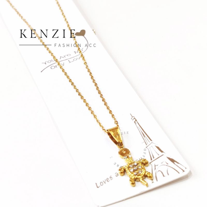 Kalung Fashion Chain x Necklace Gold Kalung Titanium Dengan Liontin