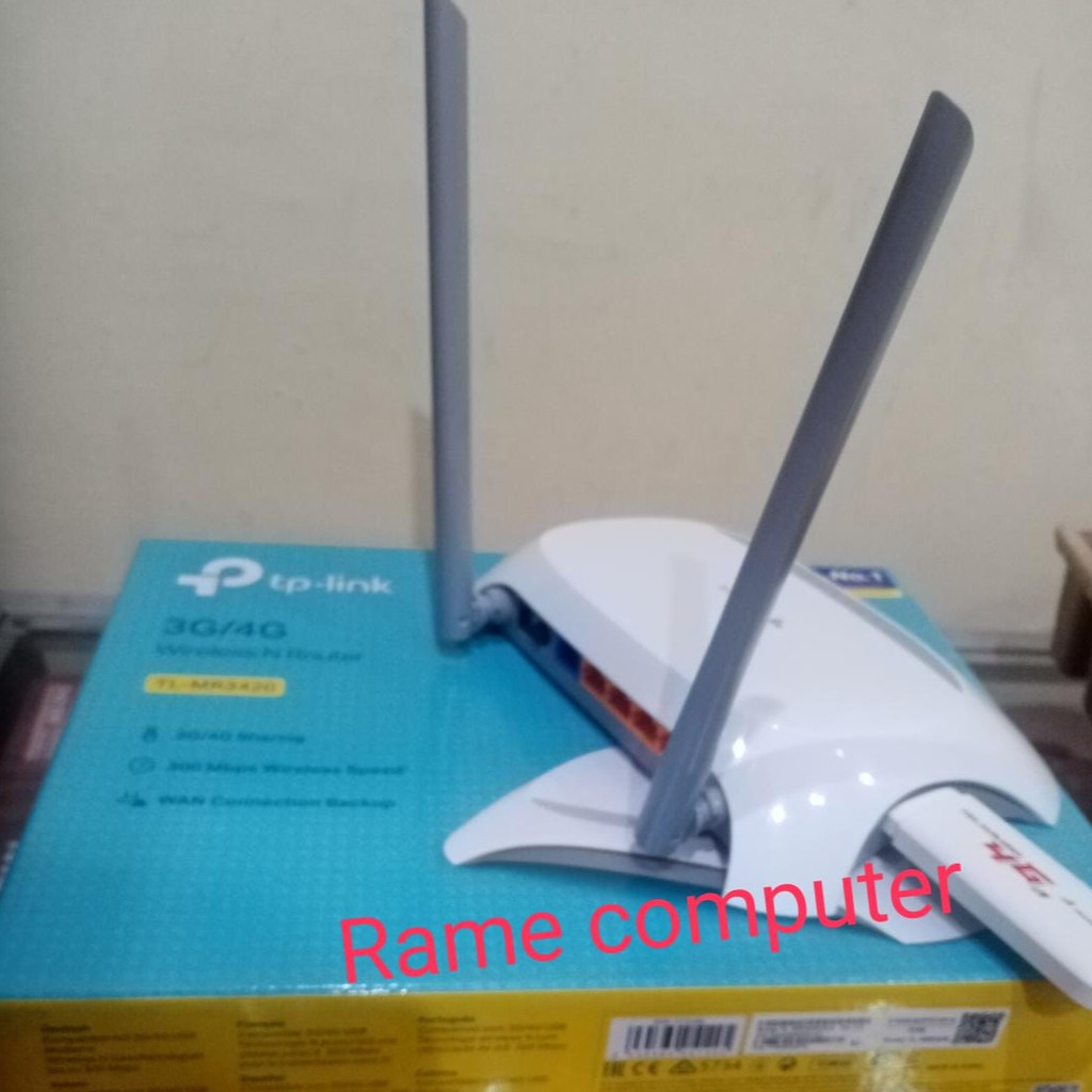 [ PAKET MURAH ROUTER ] TP-LINK TL-MR3420 2 antena + MODEM TELKOMSEL 4G WINGLE