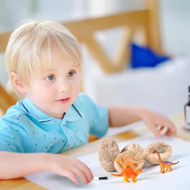 MOMBABY1 Mainan Telur dinosaurus Arkeologi / Mainan Menggali fossil tulang dinosaurus
