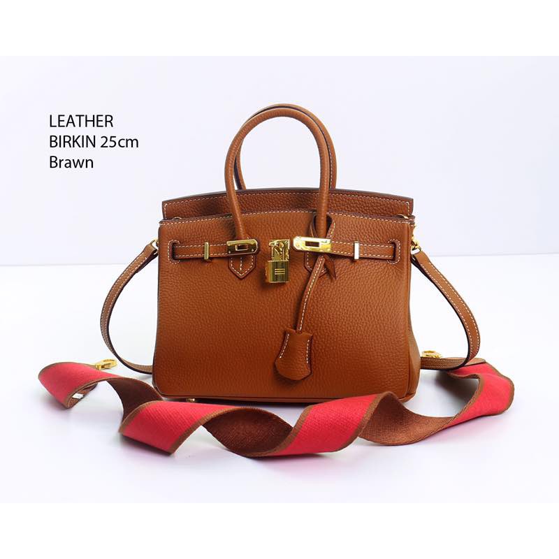 Tas Fashion Birkin 25 Togo Longstrap Coklat Sedang Original Leather 2017