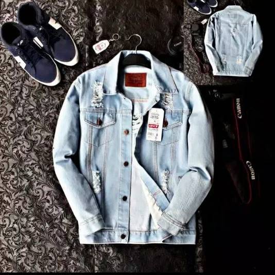 Jaket Jeans Sobek Kobain Full Premium Distro // Jeans Robek // Jaket Denim - Jaket Levis //Jaket Jea