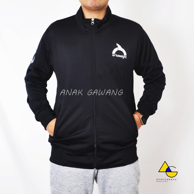 Gris Jaket Olahraga Half Zipper Anakgawang