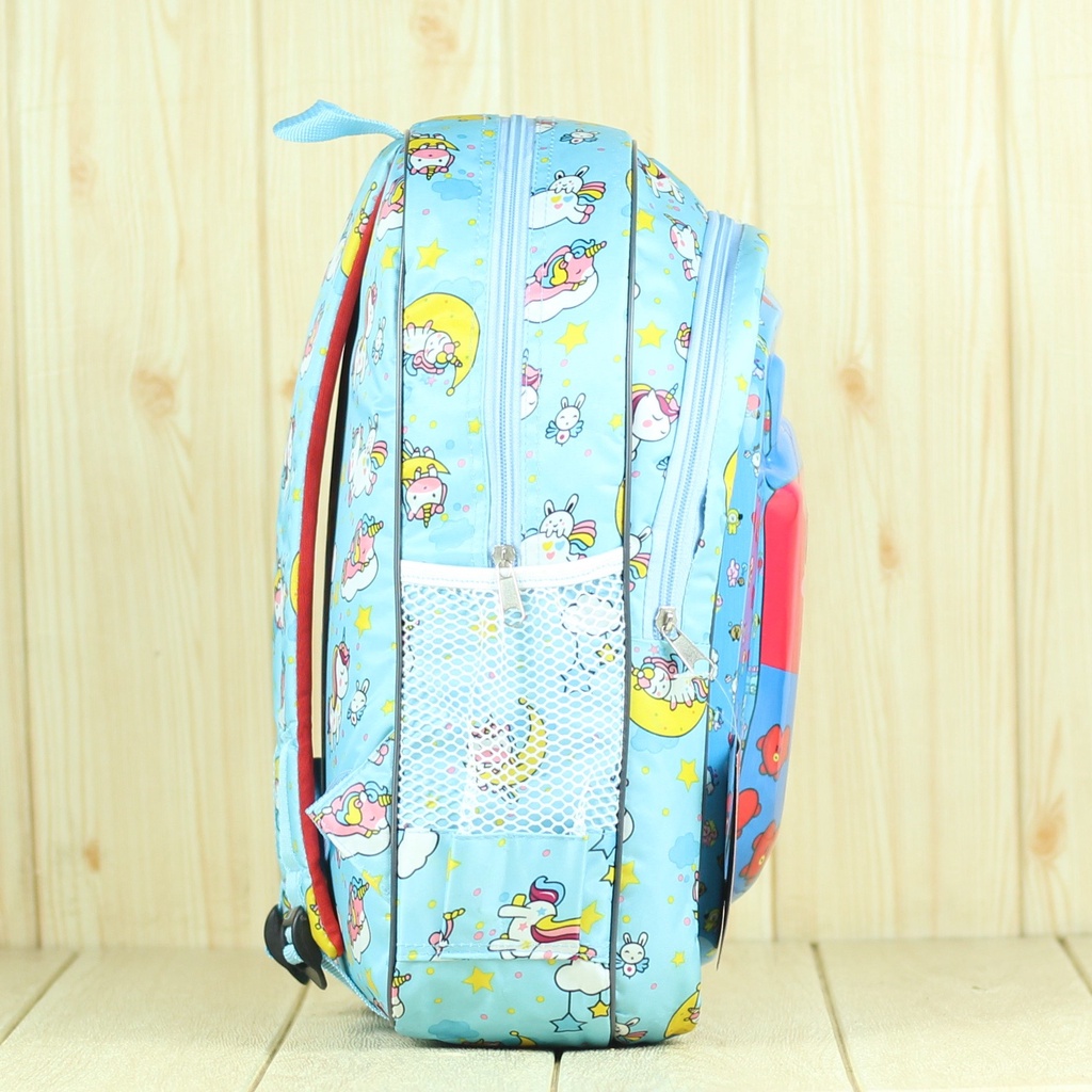 Tas Ransel Anak TK Perempuan Boba Biru Laki Laki Karakter Cewek Cowok Kelas Sekolah PAUD SD Lucu Murah Terbaru Stylish Fashionable Premium