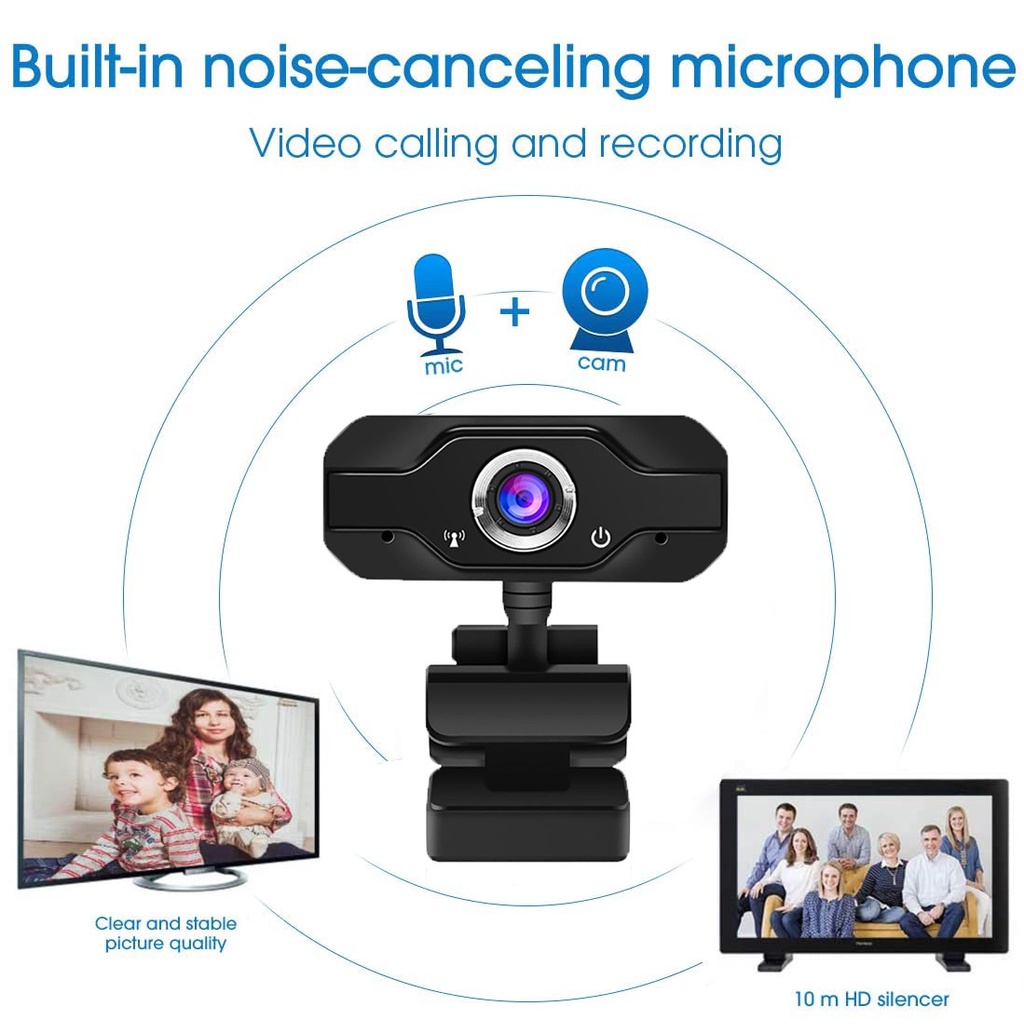 【COD】1080P USB Webcam Kamera With Microphone Full HD Bisa Berputar 360 derajat Web Camera Meeting Camera for PC Computer Desktop