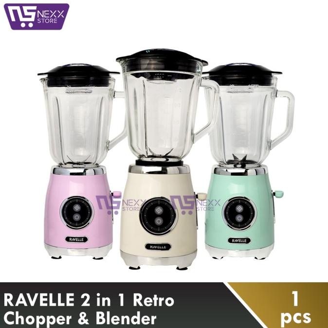 RAVELLE - Retro Chopper & Blender 2-in-1 - PEARL WHITE CUCI GUDANG