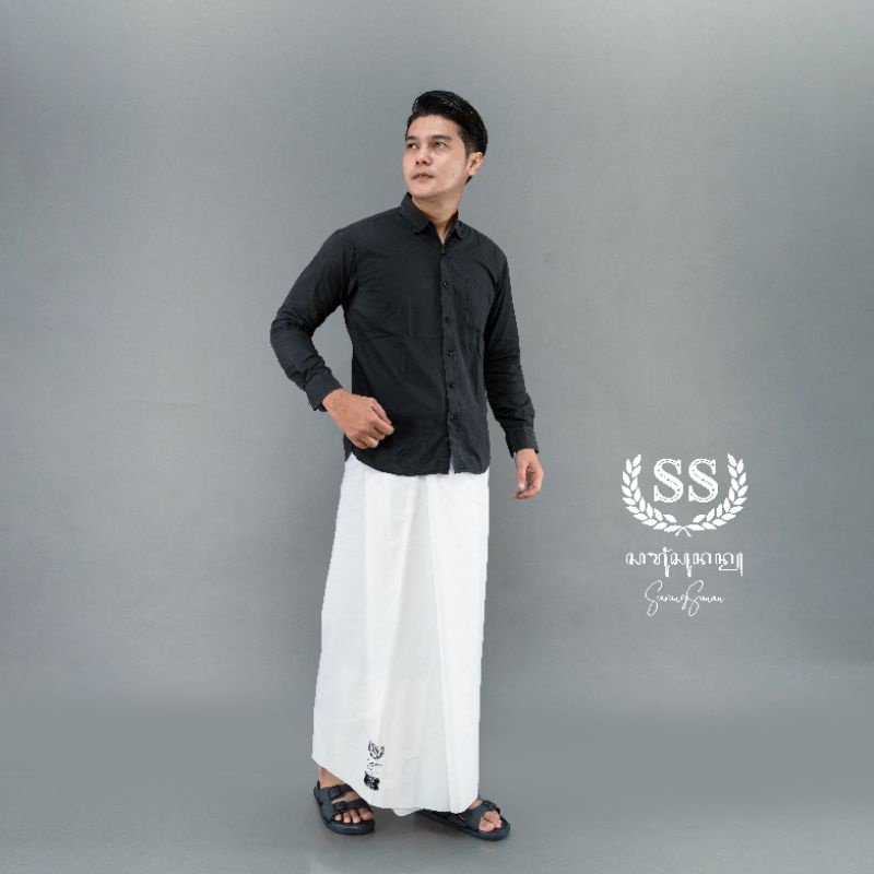 Sarung Sunan Premium Sarung Polos Putih Alat Sholat Pria