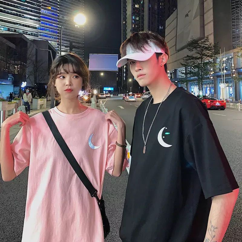 MYSTIQUE.ID-BAJU KAOS COUPLE MOONSTAR T-SHIRT LUCU DAN AESTHETIC