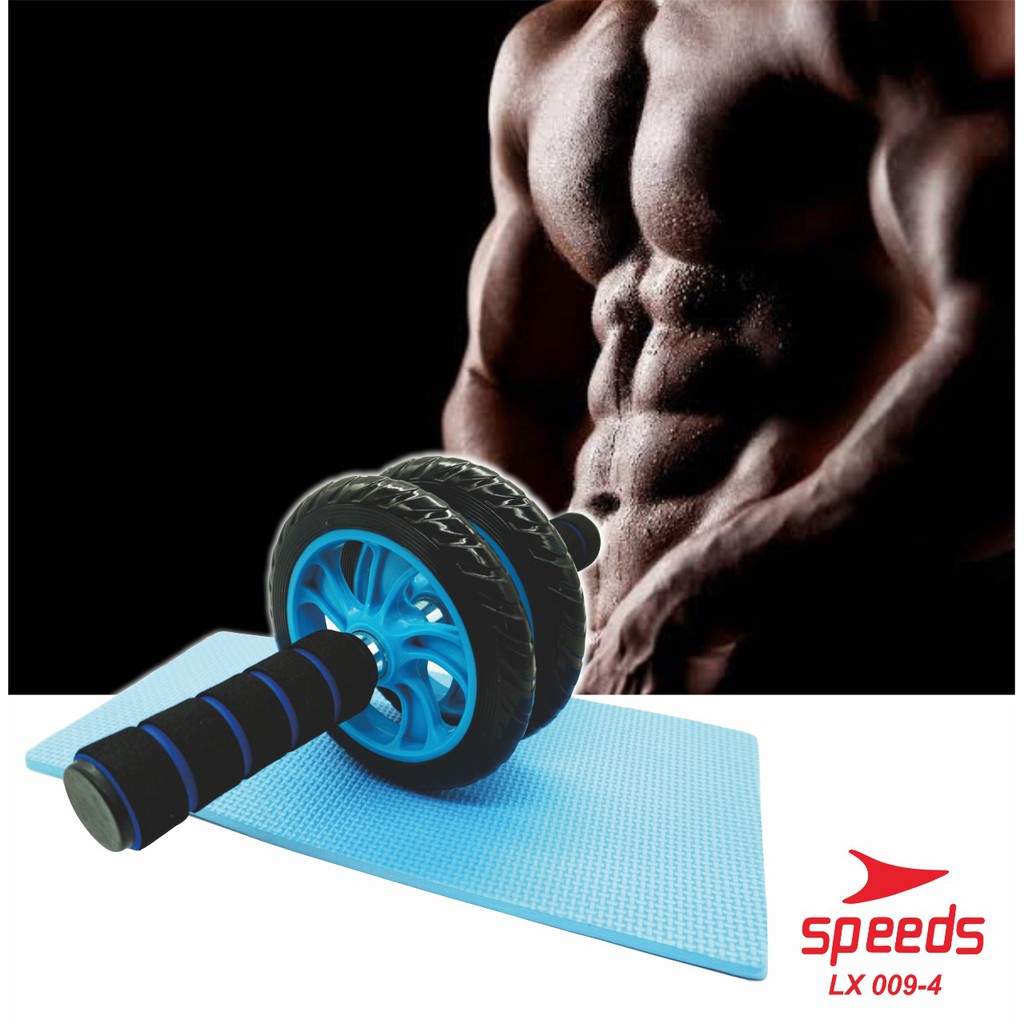AB WHEEL Ab roller double wheel / Alat sit up / alat gym Latihan