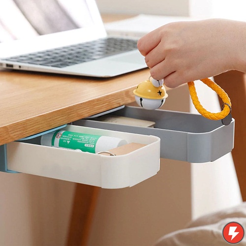 Flashmart Laci Meja Storage Box Case Desk Sticky Adhesive