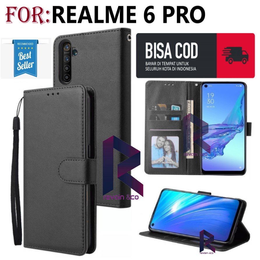 FLIP COVER REALME 6 PRO FLIP WALLET LEATHER KULIT PREMIUM SARUNG BUKA TUTUP KESING HP FLIP CASE REALME 6 PRO