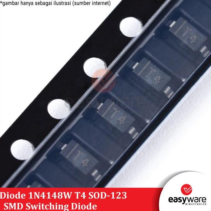 Diode 1N4148 SOD123 1N4148W T4 SOD-123 Switching Diode 1N4148 SMD easywa53 Berkualitas